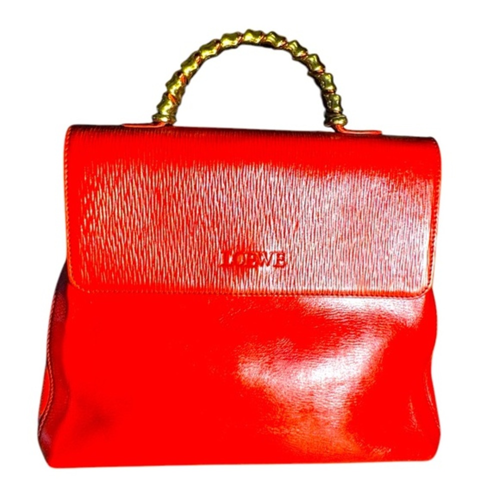 Loewe Red Genuinee Leatherr Bag with top handle handle crossbodydy shoul…